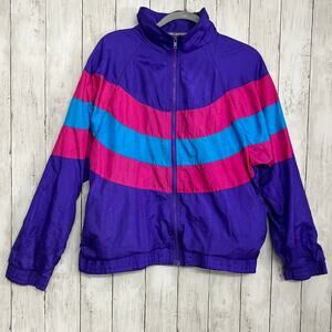 Vintage 90s Longstreet Missy Long Sleeve Full Zip Retro Wind Breaker Jacket